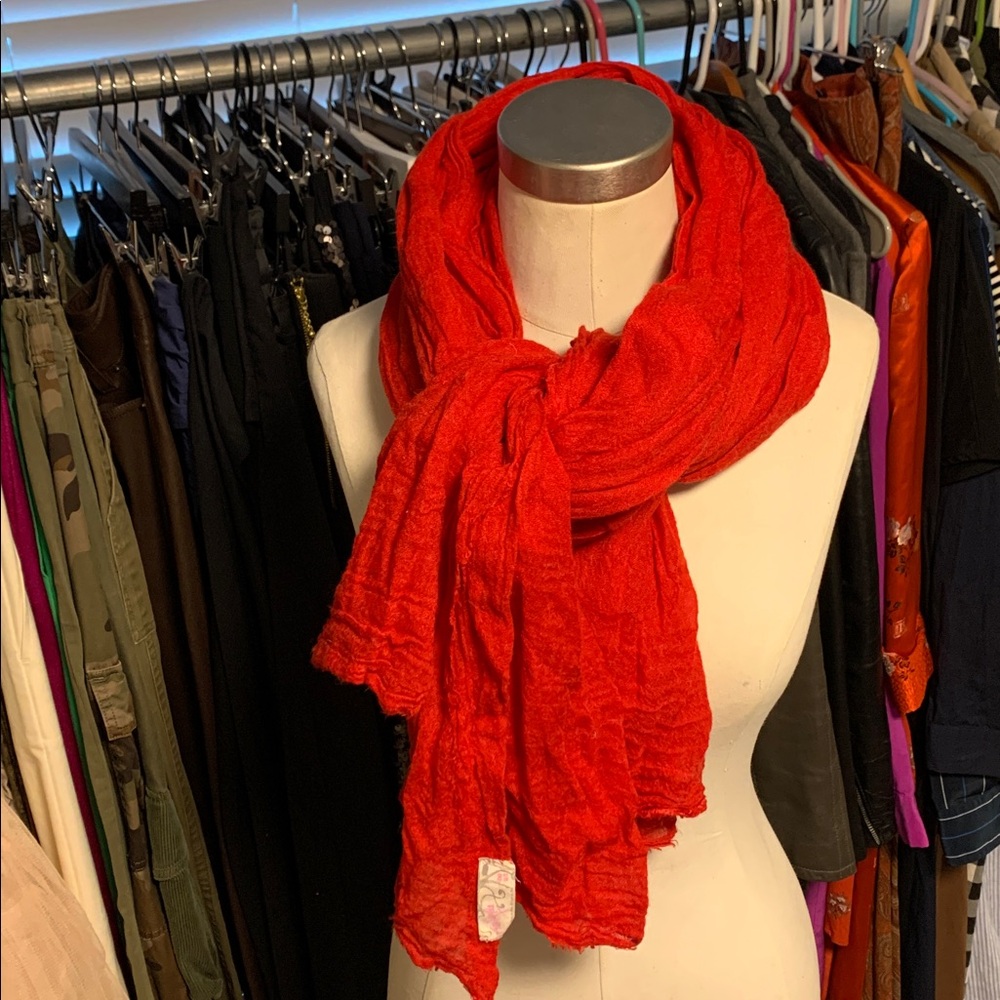 Free People gauze red scarf